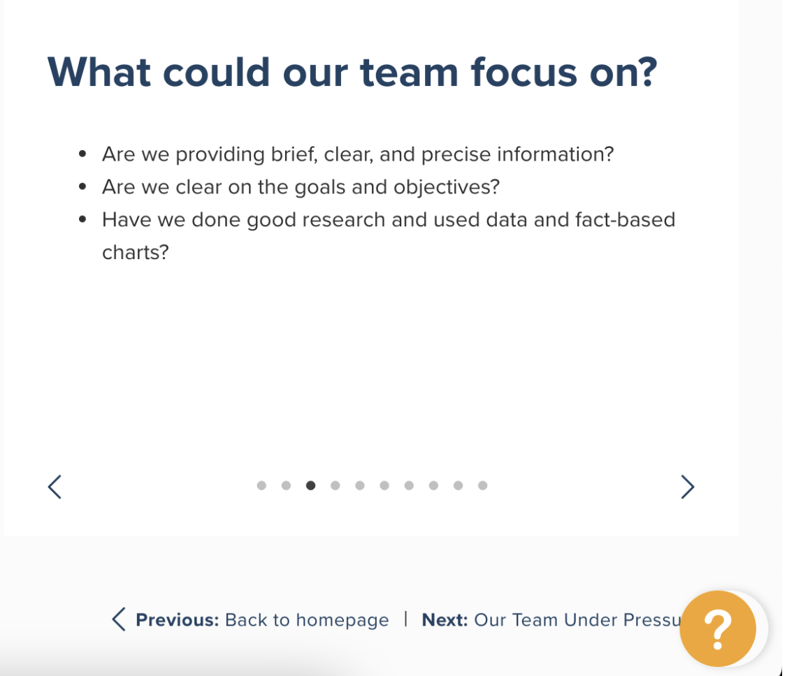 Microsoft Teams - Stop & Think - What could our team focus on?